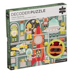 Petit Collage Puzzle robots 100 pièces avec lunettes 3D