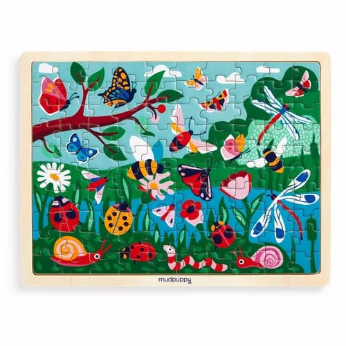 Mudpuppy Puzzle din lemn Viața în grădină 100 de piese