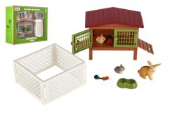 Nyúlketrec kifutóval műanyagból, tartozékokkal