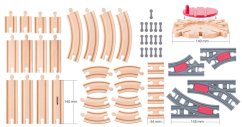 Set de șine cu placă rotativă, 50 de piese
