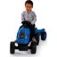 Tractor cu pedale Farmer XL albastru cu cărucior