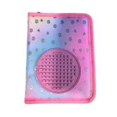 PIXIE CREW Piórnik jednopoziomowy, różowy, serduszka i łapki 50 pikseli