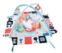 Clemmy baby - manta de juego para bebé con trapecio blanco y negro