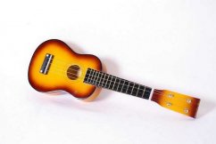 Guitarra infantil de pie pequeño marrón