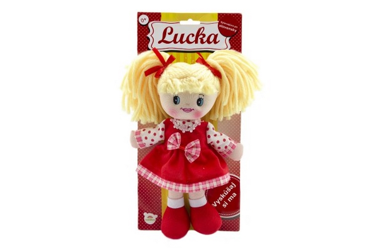 Bábika Lucka handrová plyš 30 cm slovenský spievajúci na karte 0+