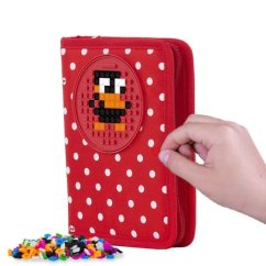 Piórnik szkolny PIXIE CREW czerwony materiał w białe kropki