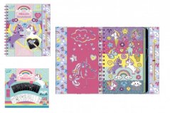 Bloc-notes à gratter photos licorne en feuille 20x24cm
