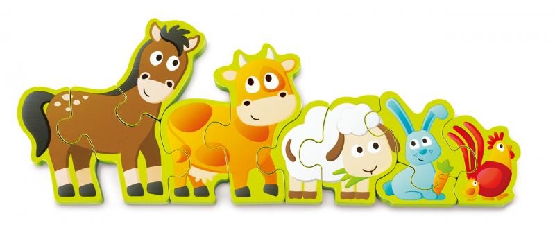 Hape Puzzle - Animale și numere, 10 piese