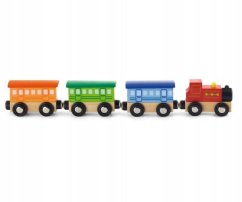 Viga Tren din lemn cu vagoane