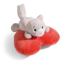 NICI peluche Love Fluffy chat couché, coeur, 13cm