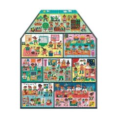 Mudpuppy My School - puzzle în formă de casă 100 de piese