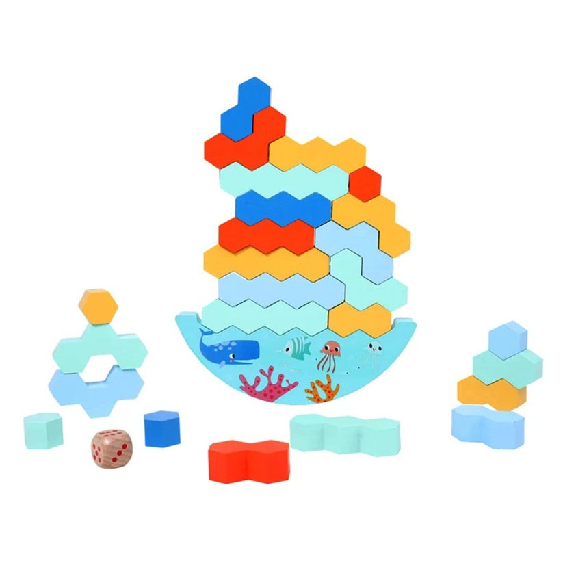 Bavytoy Montessori dřevěná balanční hra
