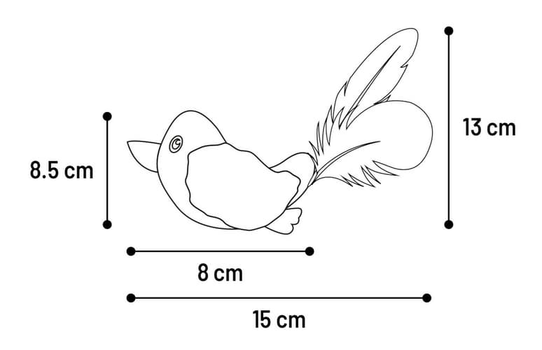 Flamingo Jeany Hračka pro kočky Ptáček Modrá 8,5cm