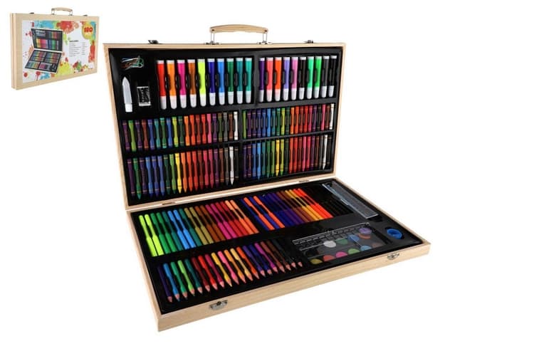 Sada na malování 180ks v dřevěném kufříku