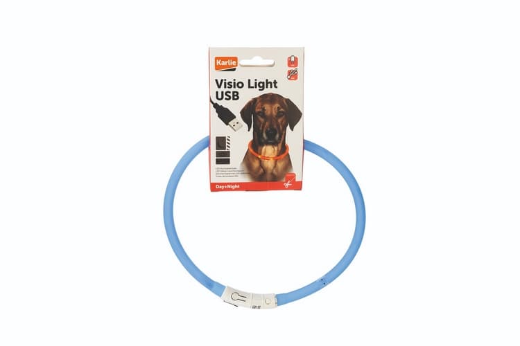 Karlie LED světelný obojek modrý obvod 20-75cm