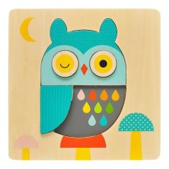 Petit Collage Puzzle en bois hibou