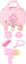 Petit sac à cosmétiques Foot Baby rose avec accessoires en bois