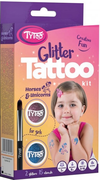 TyToo Konie i Jednorożce - tatuaż brokatowy