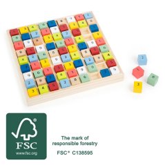 Picior mic Sudoku din lemn Sudoku cuburi colorate