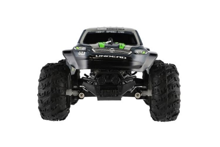 Auto RC pick up terénní plast 25cm 2,4GHZ na baterie šedo-zelený v krabici