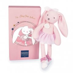 Zestaw upominkowy Doudou - pluszowy króliczek różowa baletnica 30 cm