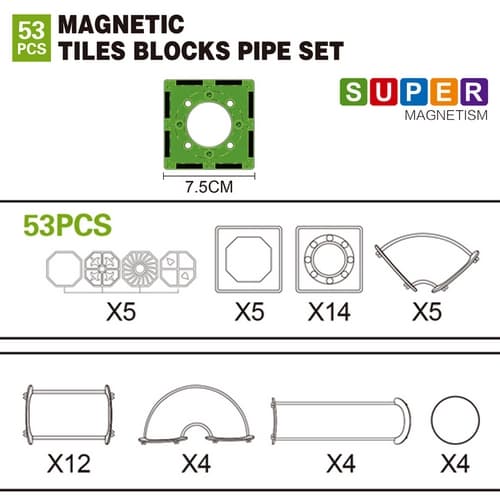 Magnetická stavebnice Kuličkodráha 53 ks