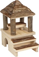 Flamingo Căsuță pentru rozătoare PADY din lemn 16x12x21cm