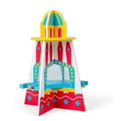 Parc de distracții Bigjigs Rail, șină de tren din lemn, 54 de piese