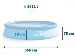 Set de piscină EASY SET cu filtrare 366 x 76 cm Intex