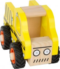 Malý nožný drevený nákladiak žltý