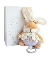Zestaw upominkowy Doudou - Pluszowy królik grający melodię 20 cm biały