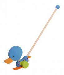 Kis lábhúzó játék hintázó kacsa kék