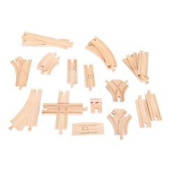 Bigjigs Rail Jeu de rails en bois 25 pièces