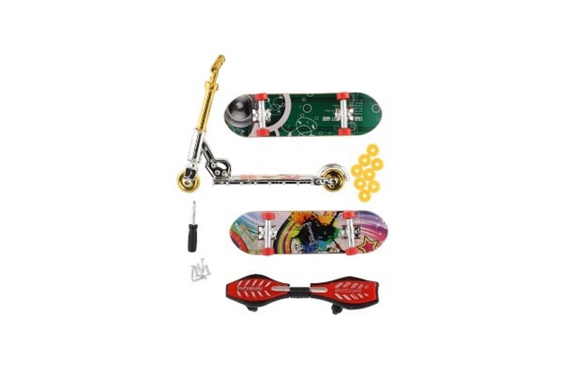 Set skateboard à vis, trottinette à doigts, waveboard en plastique avec accessoires