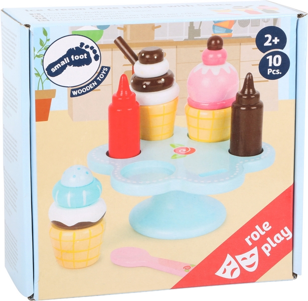 Set gelato in legno con piedi piccoli