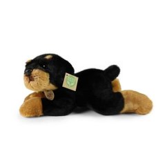 Rappa plüss kutya rottweiler fekvő 30 cm KÖRNYEZETBARÁT