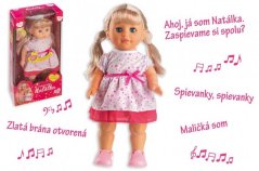 Panenka Natálka chodiaci a slovensky spievajúc plast 42cm na batérie