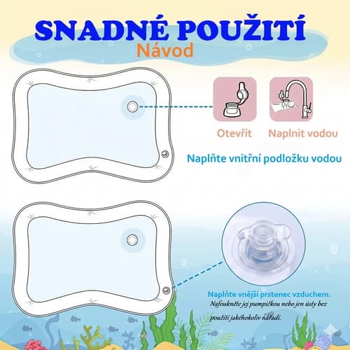 Nafukovací vodní podložka hranatá