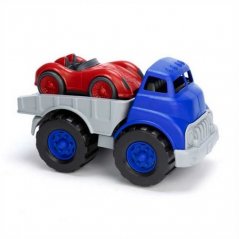 Zelené hračky Nákladné auto s pretekárskym autom