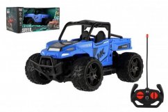 Autó RC buggy pick-up off-road kék 22cm műanyag 27MHz akkumulátoros, világítással, dobozban
