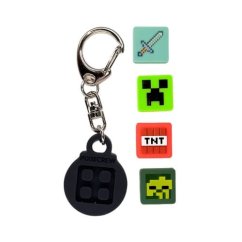 PIXIE CREW & MINECRAFT Kulcstartó, fekete, 4 multipixeles