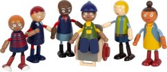 picior mic Figurine din lemn familie cu scaun cu rotile