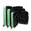 Bavy Cestovní kufr skořepinový Waves Light green - set 3 ks