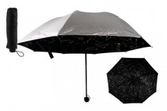 Umbrelă cer înstelat cer pliabil 25cm tesatura / metal adult argint în geantă