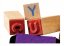 Sellos de madera de pie pequeño alfabeto para niños