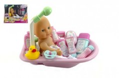 Bain pour bébé avec baignoire et accessoires 30cm