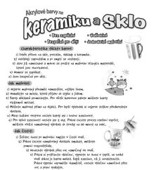 Akrylové barvy se štětcem na keramiku a sklo 6ks na kartě