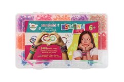 Készíts magadnak karkötőt kreatív készlet - kötőszék és gumiszalagok 2400db teljes dobozban 28x17x6cm