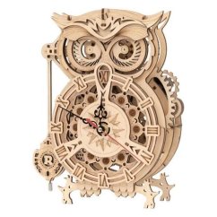 RoboTime 3D puzzle mécanique en bois Horloge hibou