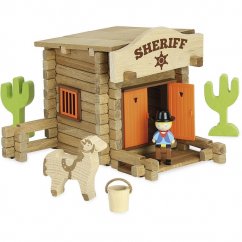 Kit de madera de estación de sheriff de 80 piezas Jeujura